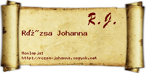 Rózsa Johanna névjegykártya